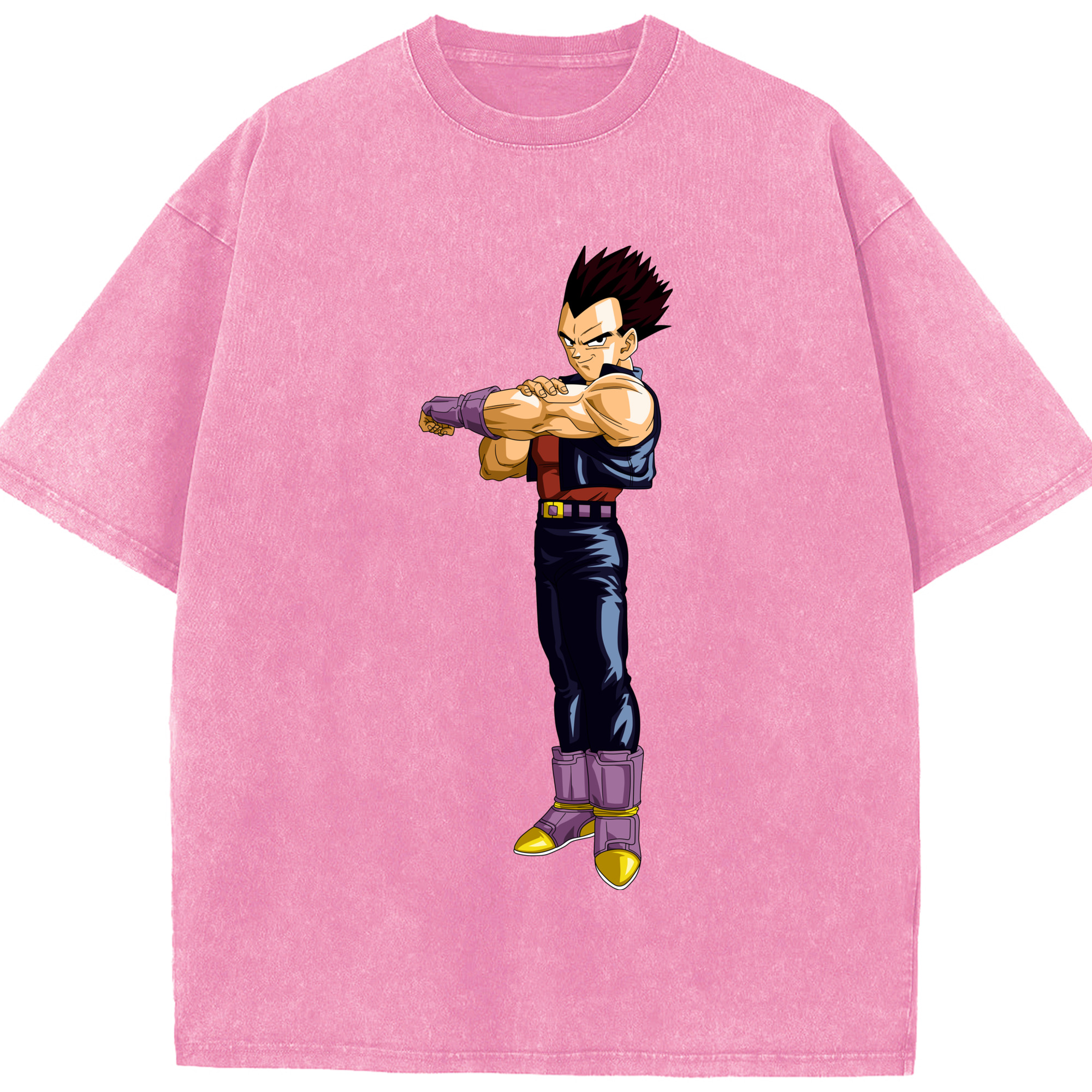 （画像用） ドラゴンボール ベジータ四世（Bejīta Yonsei）DRAGON BALL Vegeta IV 綿100% ヴィンテージ風 半袖Tシャツ（フロントプリント）